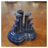 Vintage Fiesta ware dark blue candlestick holder.