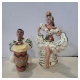 Dee Lee flamenco couple pottery figures 8im amd