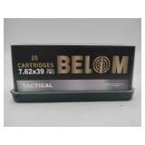 BELOM 7.62x39 Tactical 123 gr FMJ 20 rounds