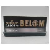 BELOM 7.62x39 Tactical 123 gr FMJ 20 rounds