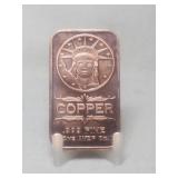 1 Ounce Copper Bar .999 Fine Silver Lady