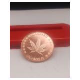 1 Ounce .999 Copper RoundCannabis Legalize It