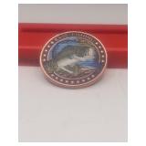 1 Ounce Of .999 Fine Copper RoundColorized Bass