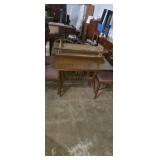 Mcm Harp-legged Walnut Dining Set with 6 Curved