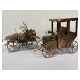 2 copper and brass Model T style music boxes,