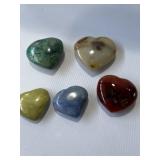 Mixed Polished Stone, Crystal, & Gemstone Hearts