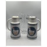 Pair of Diamond thermal carafes & cut crystal
