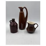 Brown stoneware Egyptian ewer pitcher, small jug,