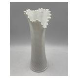 12-1/2" Westmoreland white milk glass diamond