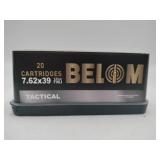 BELOM 7.62x39 Tactical 123 gr FMJ 20 rounds