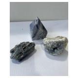 blue quartz or sodalite tower, Celestite Geode,