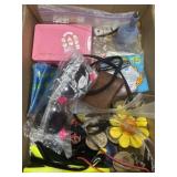 Knickknacks, safety glasses, dice, McDonald