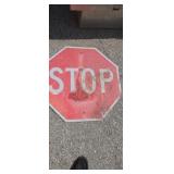 Decommissioned stop sign