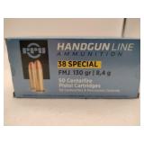 Handgun line .38 special FMJ 130 grain 50 rounds
