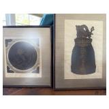2 Rubbing Prints of a Temple Bell and Decorated