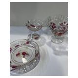 Westmoreland glass paneled bowls and serving dish