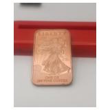 Lady Liberty 1 Ounce Bar  .999 Fine Copper