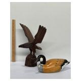 Canadian goose decoy & hand-carved Mexican