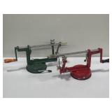 Pair of Apple Peeler, Corer, and Slicer devices