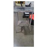 Metal rolling cart with wooden wheels