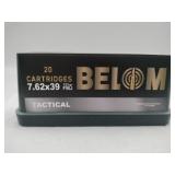 BELOM 7.62x39 Tactical 123 gr FMJ 20 rounds