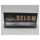 BELOM 7.62x39 Tactical 123 gr FMJ 20 rounds