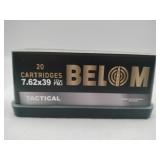 BELOM 7.62x39 Tactical 123 gr FMJ 20 rounds