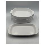 2 Corning Ware microwave browning dishes & 1