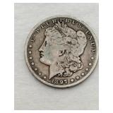 1897 silver Morgan dollar