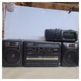Panasonic stereo and Sanyo radio alarm clock