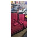 Red valevet his and hers chairs