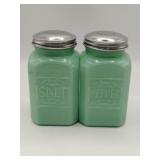 Modern jadeite large salt and pepper