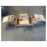 3-tier wooden cantilever sewing box 17 x 8-1/2 x