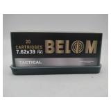 BELOM 7.62x39 Tactical 123 gr FMJ 20 rounds