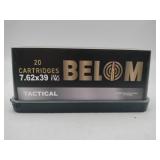 BELOM 7.62x39 Tactical 123 gr FMJ 20 rounds