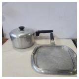 Wagner ware magnalite 3qt pot and griddle pan
