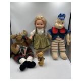 Popeye and other vintage plush toys and dolls