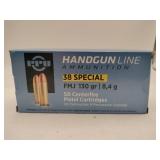 Handgun line .38 special FMJ 130 grain 50 rounds