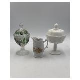 Westmoreland milk glass candy dish, porcelain