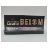 BELOM 7.62x39 Tactical 123 gr FMJ 20 rounds