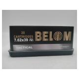 BELOM 7.62x39 Tactical 123 gr FMJ 20 rounds