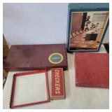 Scrabble,peg chess, stock and bonds games