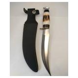 Handmade hunting knife w/ sheath 8" blade