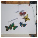 Butterfly mobile plastic with metal hanger