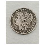 1901 silver Morgan dollar