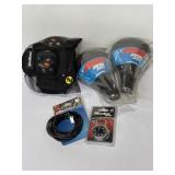 New bicycle seats, kneepads, elbow pads, and