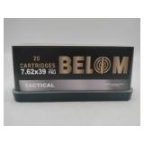 BELOM 7.62x39 Tactical 123 gr FMJ 20 rounds
