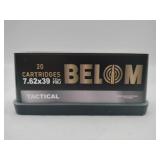 BELOM 7.62x39 Tactical 123 gr FMJ 20 rounds