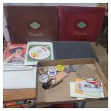 Old scrapbooks, 1937 cosmopolitan mag, buttons