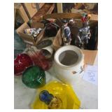 Cookie jar, sad iron, vases, ball cards and more